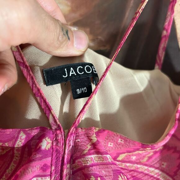 Jacob Pink Y2K Paisley Midi Dress 9/10 - Picture 5 of 16